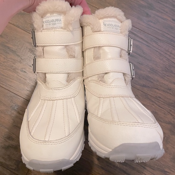 Koolaburra by UGG White Boots Size 8 IMREE MOTO waterproof - Picture 14 of 16